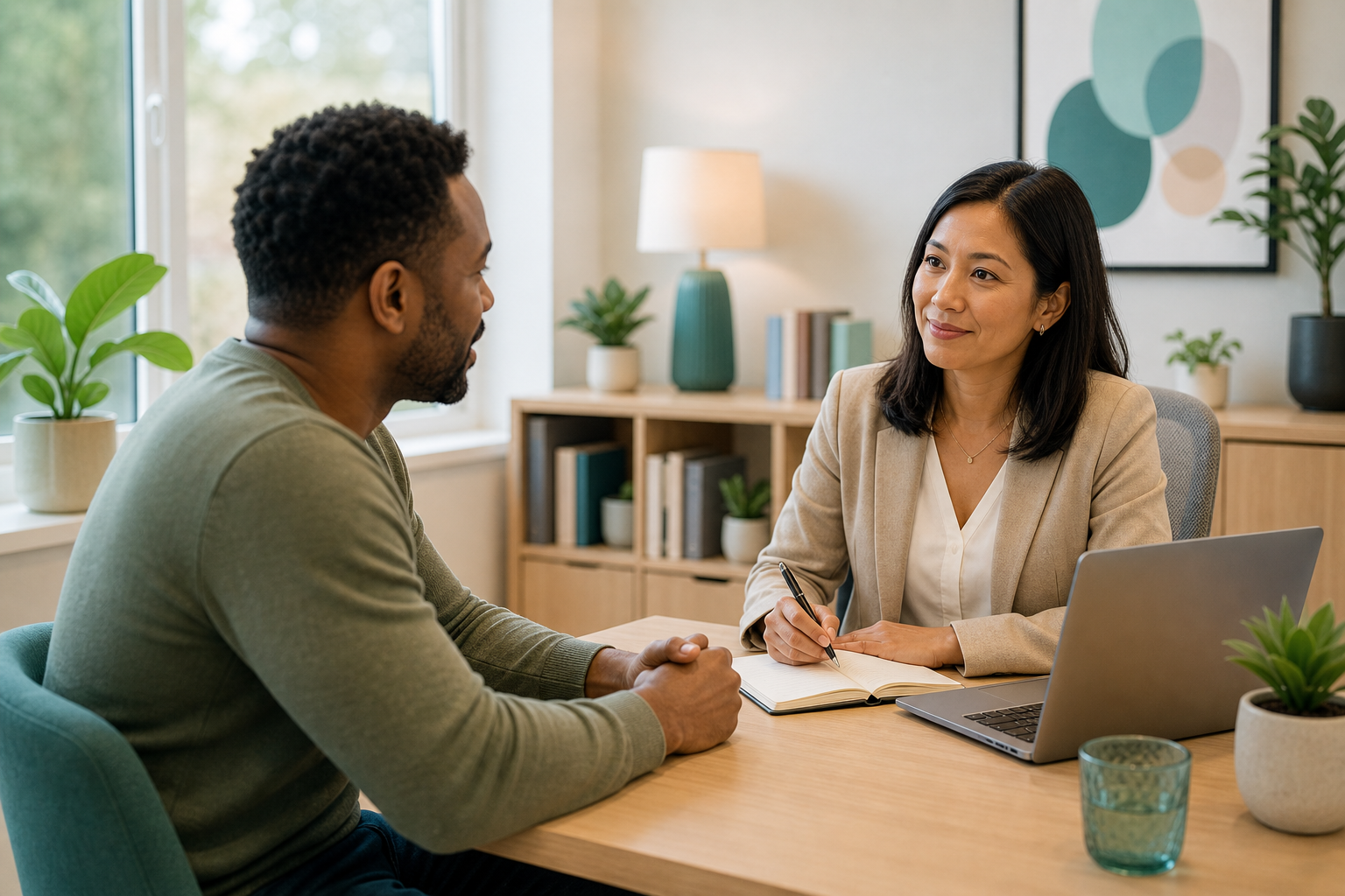 Adult ADHD assessment consultation in a calm professional setting